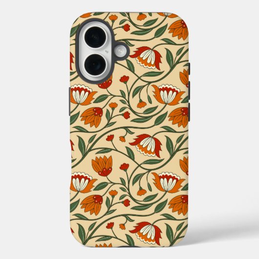 Nahtloses Blumenmuster auf beigem Hintergrund Case-Mate iPhone Hülle (Rückseite)