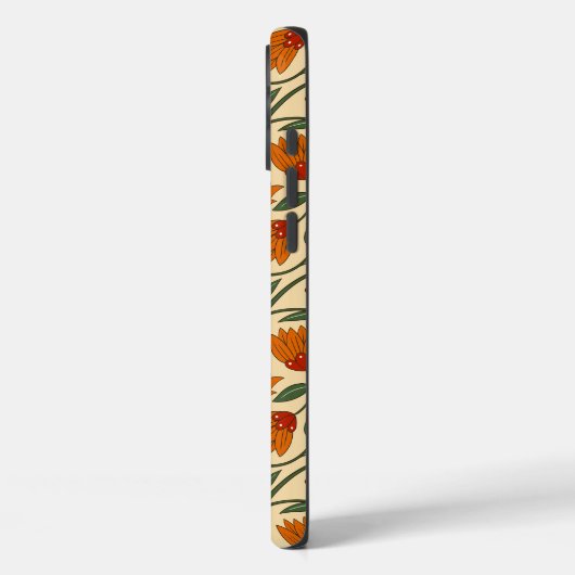 Nahtloses Blumenmuster auf beigem Hintergrund Case-Mate iPhone Hülle (Rückseite / Links)