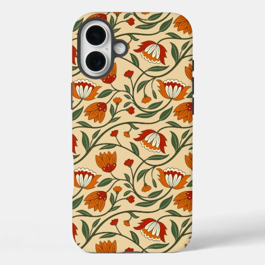 Nahtloses Blumenmuster auf beigem Hintergrund Case-Mate iPhone Hülle (Rückseite)