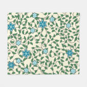 Nahtloses Blumenmuster auf beigem Hintergrund Fleecedecke (Vorderseite (Horizontal))