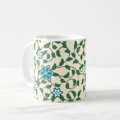 Nahtloses Blumenmuster auf beigem Hintergrund Kaffeetasse (Vorderseite Links)