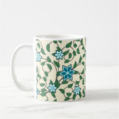 Nahtloses Blumenmuster auf beigem Hintergrund Kaffeetasse (Links)