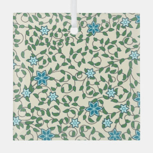 Nahtloses Blumenmuster auf beigem Hintergrund Ornament Aus Glas