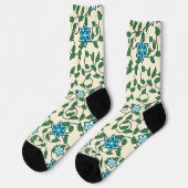 Nahtloses Blumenmuster auf beigem Hintergrund Socken (Linkes Detail)