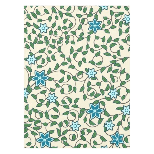 Nahtloses Blumenmuster auf beigem Hintergrund Tischdecke (Vorderseite)