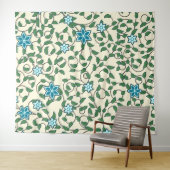 Nahtloses Blumenmuster auf beigem Hintergrund Wandteppich (Beispiel (Horizontal))