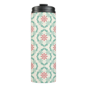 Nahtloses Blumenmuster aus abstrakten Blumen und B Thermosbecher