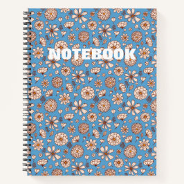Nahtloses Blumenmuster blau Notizblock