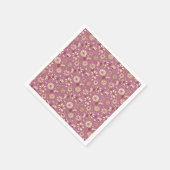 Nahtloses Blumenmuster bordeauxrot Serviette (Ecke)