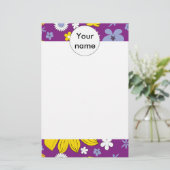Nahtloses Blumenmuster Briefpapier (Stehend Vorderseite)