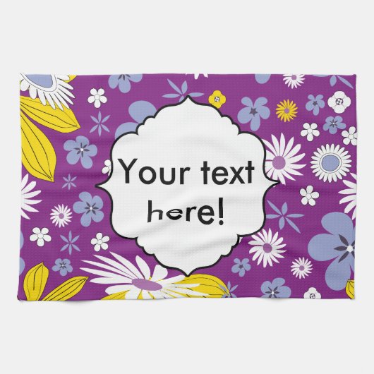 Nahtloses Blumenmuster Geschirrtuch (Horizontal)