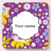 Nahtloses Blumenmuster Getränkeuntersetzer (Vorderseite)