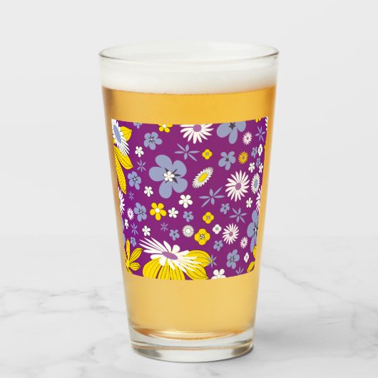 Nahtloses Blumenmuster Glas (Vorne (Gefüllt))