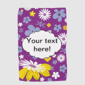 Nahtloses Blumenmuster Golfhandtuch (Vorderseite)