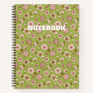 Nahtloses Blumenmuster Grün Notizblock