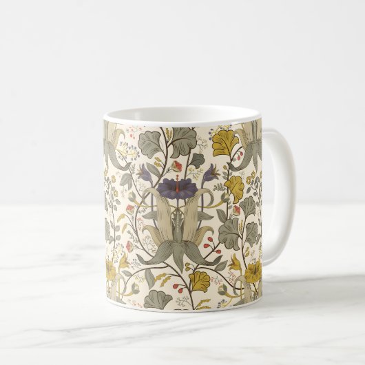 Nahtloses Blumenmuster im Stil von William Morris Kaffeetasse (VorderseiteRechts)