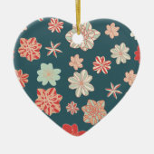 Nahtloses Blumenmuster Keramik Ornament (Vorne)