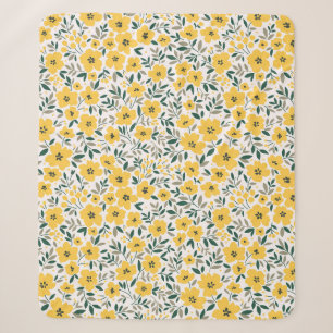 Nahtloses Blumenmuster,  Kleine gelbe Blumen. We Sherpadecke