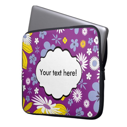 Nahtloses Blumenmuster Laptopschutzhülle (Vorderseite Links)
