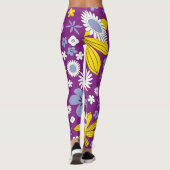 Nahtloses Blumenmuster Leggings (Rückseite)