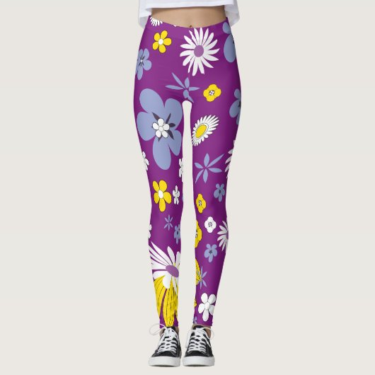 Nahtloses Blumenmuster Leggings (Vorderseite)