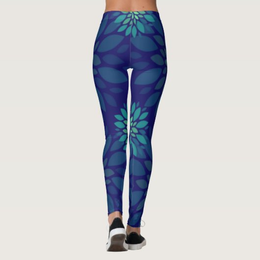 Nahtloses Blumenmuster Leggings (Rückseite)