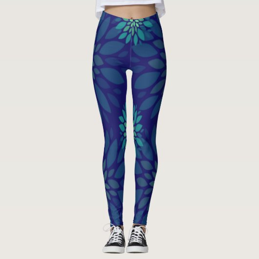 Nahtloses Blumenmuster Leggings (Vorderseite)