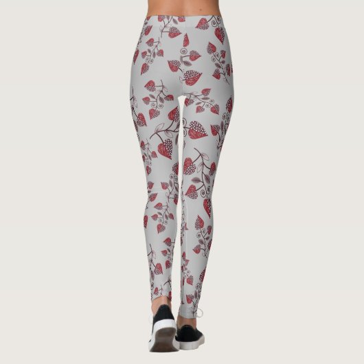 Nahtloses Blumenmuster Leggings (Rückseite)