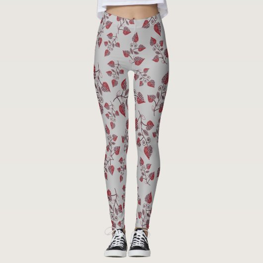 Nahtloses Blumenmuster Leggings (Vorderseite)