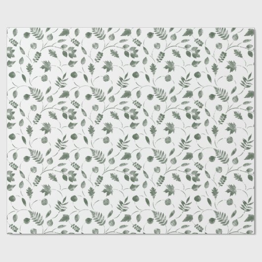nahtloses Blumenmuster mit Blättern Geschenkpapier (Flach)