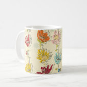 Nahtloses Blumenmuster mit handgezeichnet Blume Kaffeetasse (Vorderseite Links)
