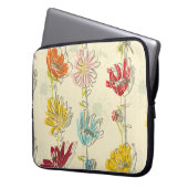 Nahtloses Blumenmuster mit handgezeichnet Blume Laptopschutzhülle (Vorderseite Links)