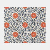 Nahtloses Blumenmuster mit lebendiger orangefarben Fleecedecke (Vorderseite (Horizontal))
