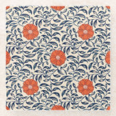Nahtloses Blumenmuster mit lebendiger orangefarben Glasuntersetzer (Vorderseite)