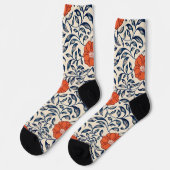 Nahtloses Blumenmuster mit lebendiger orangefarben Socken (Linkes Detail)
