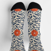 Nahtloses Blumenmuster mit lebendiger orangefarben Socken (Oben)