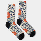 Nahtloses Blumenmuster mit lebendiger orangefarben Socken (Rechts)