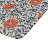 Nahtloses Blumenmuster mit leuchtend orangefarbene Schneidebrett (Ecke)