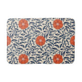 Nahtloses Blumenmuster mit leuchtender orangefarbe Badematte (Vorderseite)