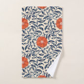 Nahtloses Blumenmuster mit leuchtender orangefarbe Badhandtuch Set (Handtuch)