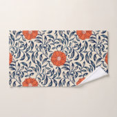 Nahtloses Blumenmuster mit leuchtender orangefarbe Badhandtuch Set (Handtuch)