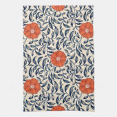 Nahtloses Blumenmuster mit leuchtender orangefarbe Geschirrtuch (Vertikal)