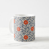Nahtloses Blumenmuster mit leuchtender orangefarbe Kaffeetasse (Vorderseite Links)
