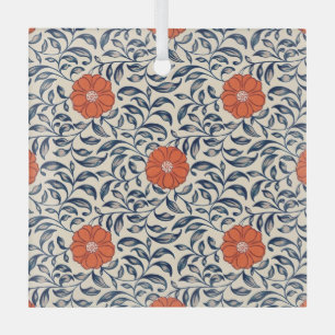 Nahtloses Blumenmuster mit leuchtender orangefarbe Ornament Aus Glas