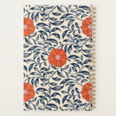 Nahtloses Blumenmuster mit leuchtender orangefarbe Planer (Rückseite)
