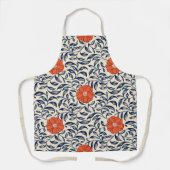 Nahtloses Blumenmuster mit leuchtender orangefarbe Schürze (Vorderseite)