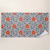 Nahtloses Blumenmuster mit leuchtender orangefarbe Strandtuch (Vorderseite)