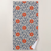 Nahtloses Blumenmuster mit leuchtender orangefarbe Strandtuch (Vorderseite)