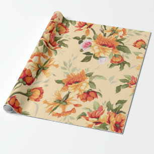 Nahtloses Blumenmuster mit Rosen, Wasserfarbe. Il Geschenkpapier