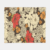 Nahtloses Blumenmuster mit roten Blume Fleecedecke (Vorderseite (Horizontal))